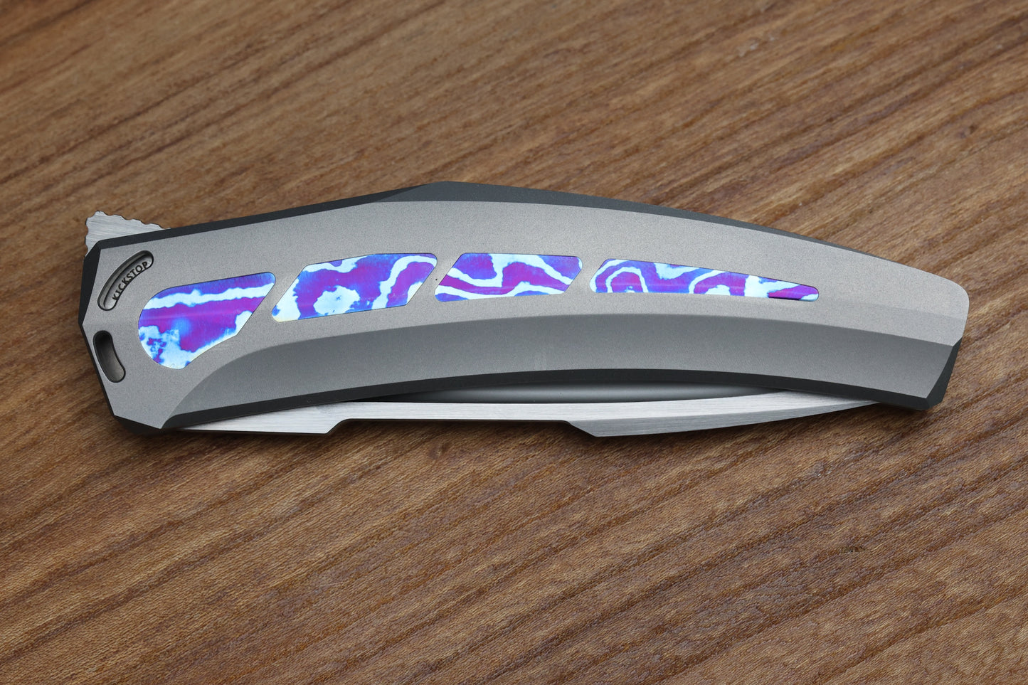 TASHI BHARUCHA LARGE KRYPTON W/ LEE WILLIAMS KICKSTOP TITANIUM HANDLE W/ TIMASCUS INLAYS & ELMAX