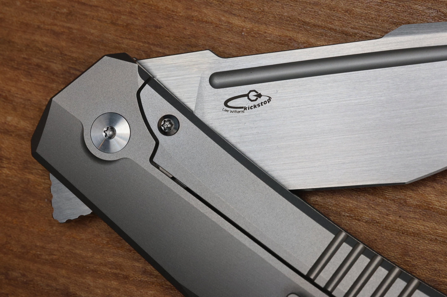 TASHI BHARUCHA LARGE KRYPTON W/ LEE WILLIAMS KICKSTOP TITANIUM HANDLE W/ TIMASCUS INLAYS & ELMAX