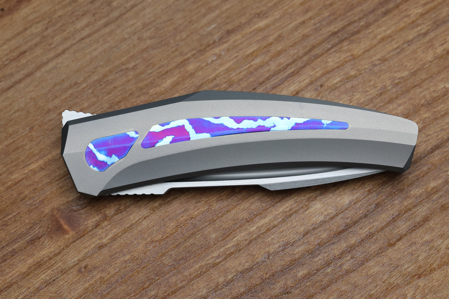 TASHI BHARUCHA SMALL KRYPTON W/ LEE WILLIAMS KICKSTOP TITANIUM HANDLE W/ TIMASCUS INLAYS & ELMAX
