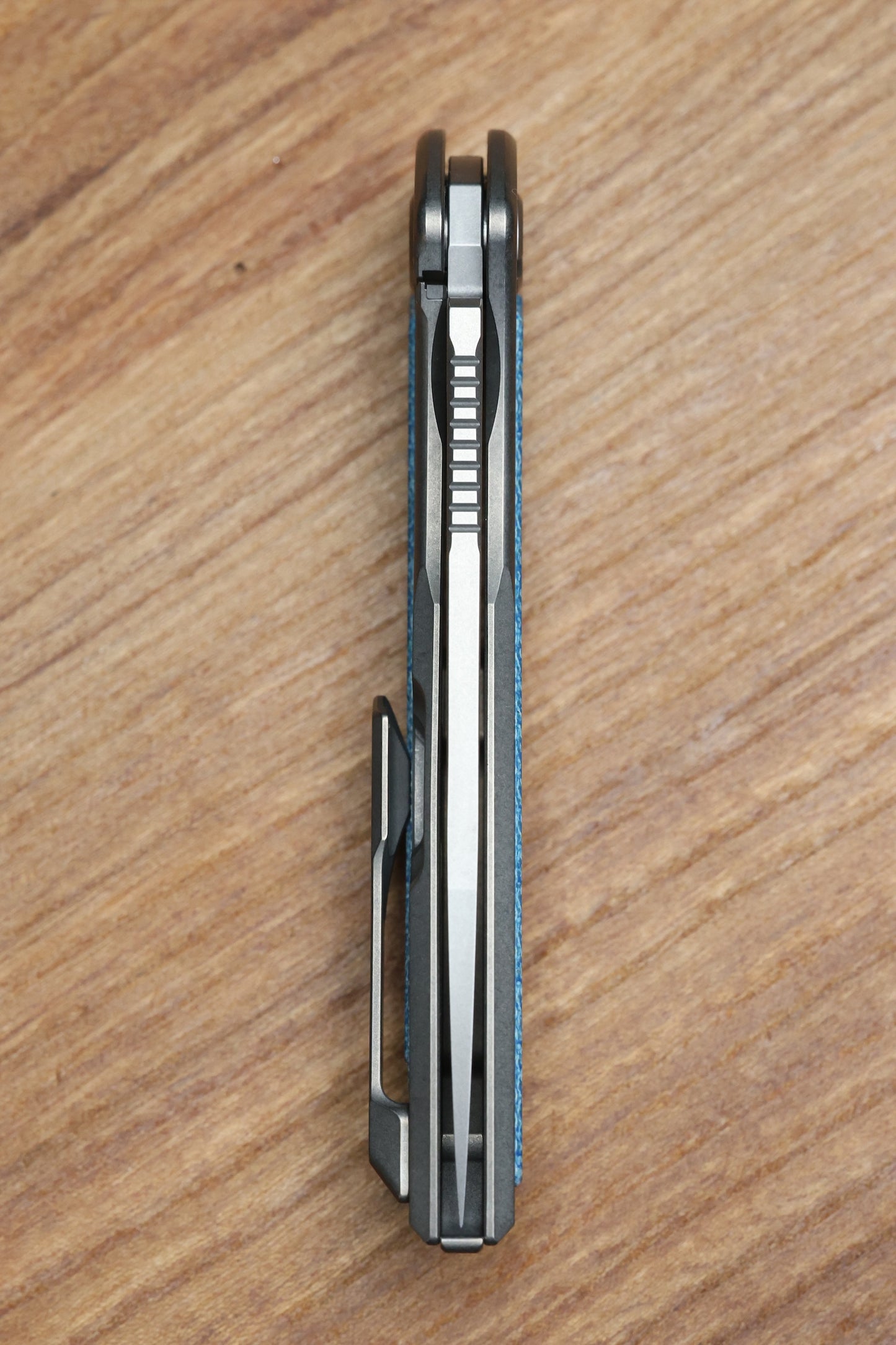 SHIROGOROV NEON NL - ELMAX BLADE - TITANIUM/BLUE CANVAS MICARTA HANDLE - MRBS