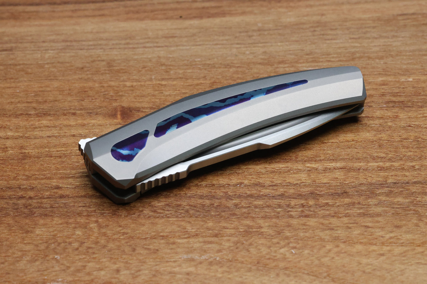 TASHI BHARUCHA SMALL KRYPTON W/ LEE WILLIAMS KICKSTOP TITANIUM HANDLE W/ TIMASCUS INLAYS & ELMAX