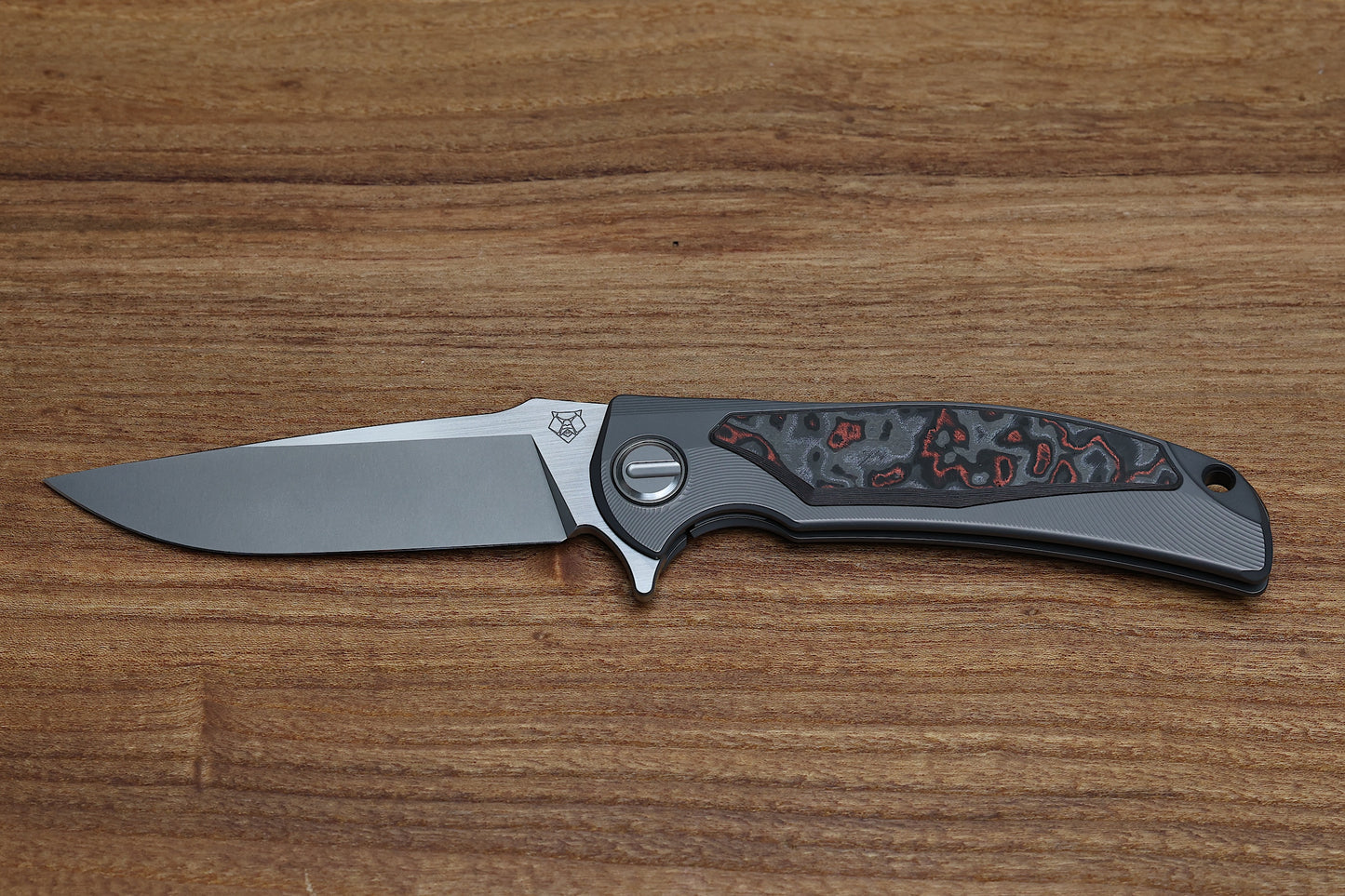 SHIROGOROV “LIMITED EDITION” RJ MARTIN DESIGN MOLTEN OVERKILL – MAGNACUT BLADE – TITANIUM HANDLE W/ LAVA & ASH CARBOTI INLAYS – SRRBS