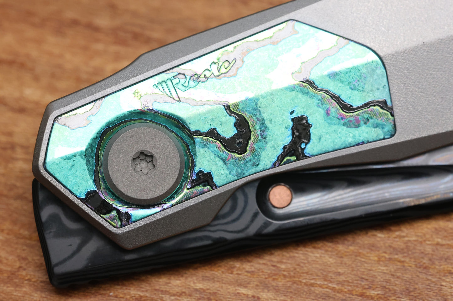 REATE VULPEX VK-ANUB - ZIRCUTI- DLC DAMASTEEL ACID WASHED BLADE