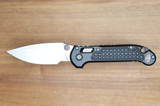 MICROTECH LUDT RAM-LOK MANUAL BLACK FRAG ALUMINUM CLIP POINT STONEWASH M390MK 1135RL-10FR