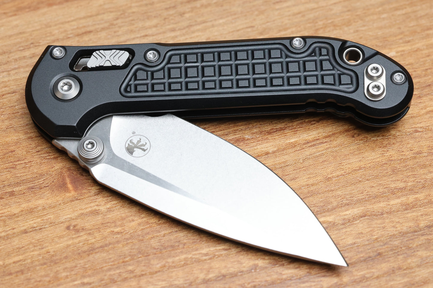 MICROTECH LUDT RAM-LOK MANUAL BLACK FRAG ALUMINUM CLIP POINT STONEWASH M390MK 1135RL-10FR