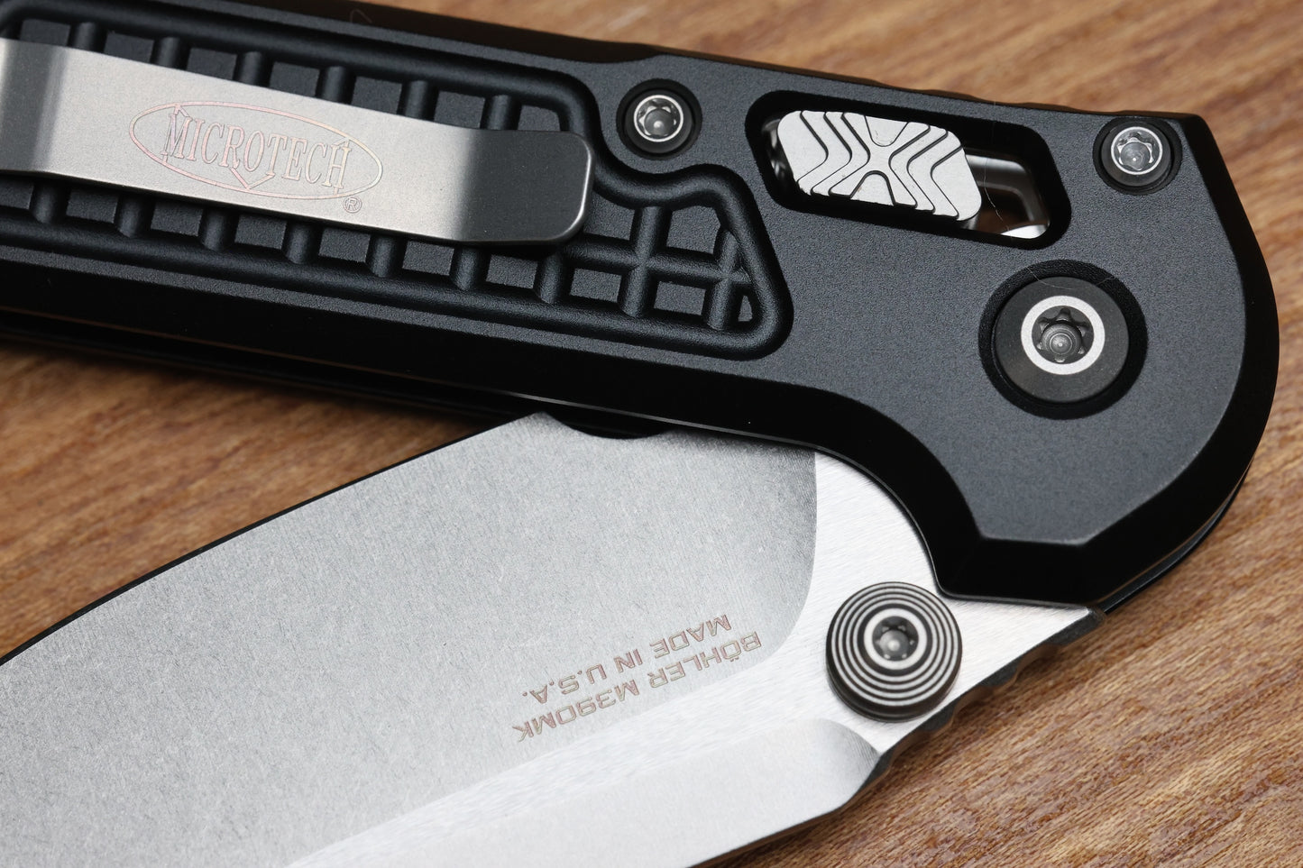MICROTECH LUDT RAM-LOK MANUAL BLACK FRAG ALUMINUM CLIP POINT STONEWASH M390MK 1135RL-10FR