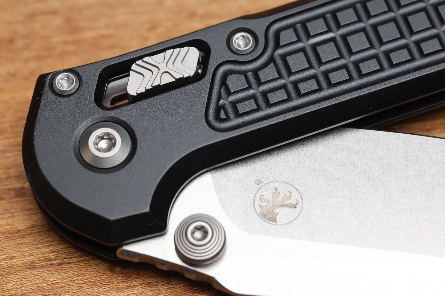 MICROTECH LUDT RAM-LOK MANUAL BLACK FRAG ALUMINUM CLIP POINT STONEWASH M390MK 1135RL-10FR