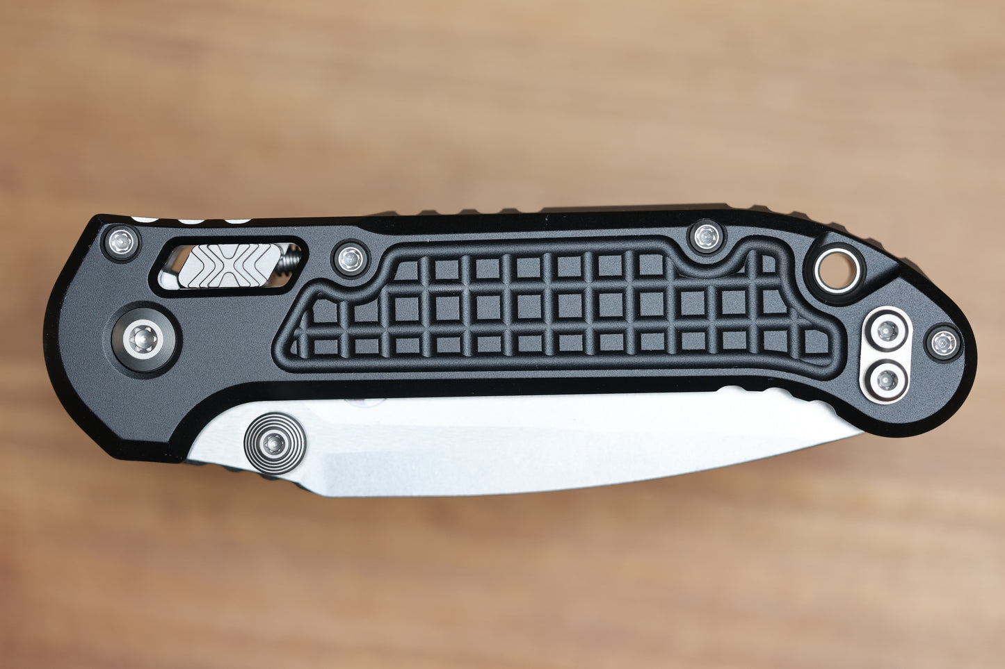 MICROTECH LUDT RAM-LOK MANUAL BLACK FRAG ALUMINUM CLIP POINT STONEWASH M390MK 1135RL-10FR