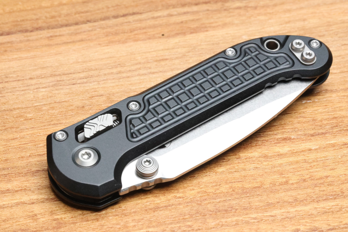MICROTECH LUDT RAM-LOK MANUAL BLACK FRAG ALUMINUM CLIP POINT STONEWASH M390MK 1135RL-10FR