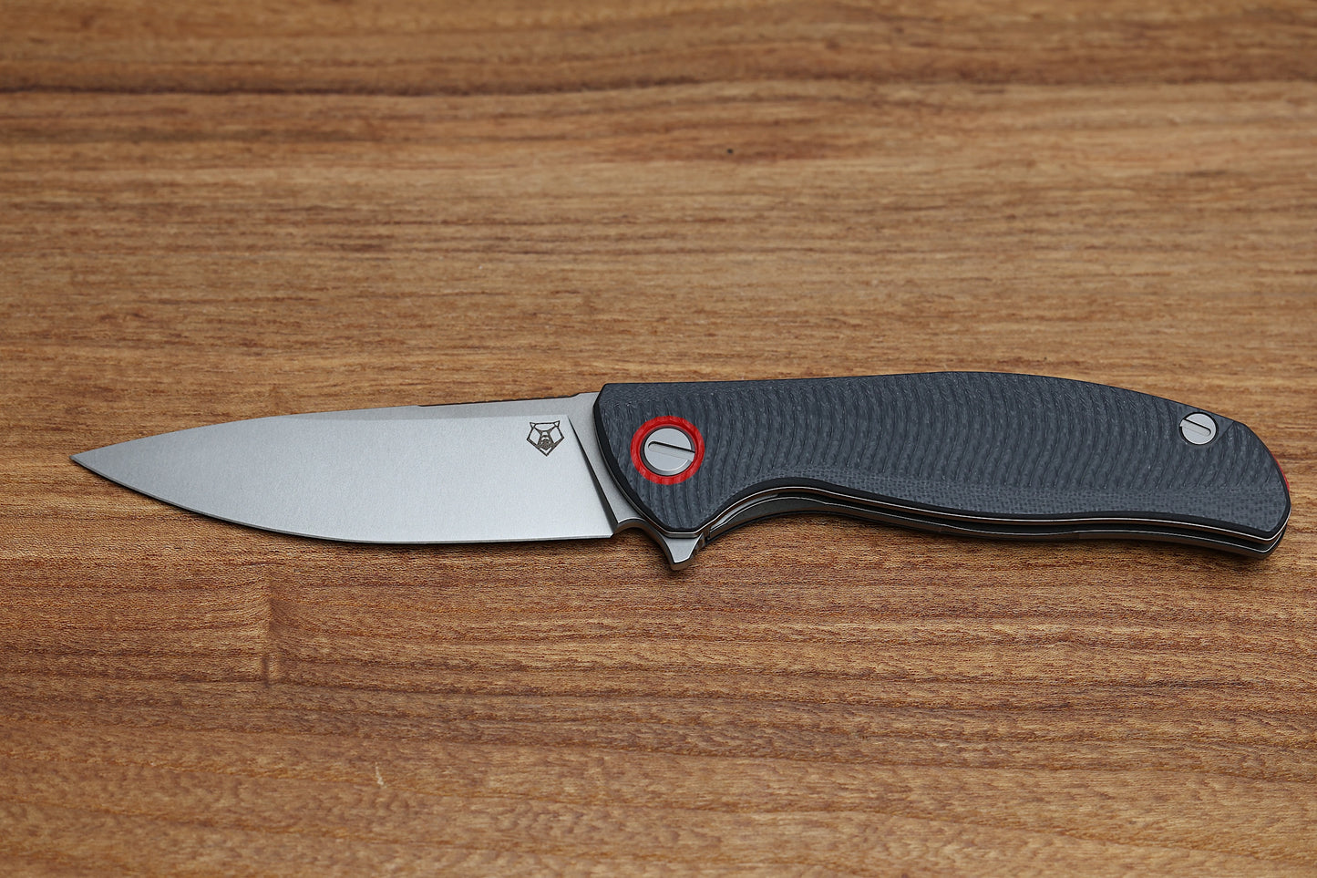 SHIROGOROV F3 – ELMAX BLADE – GRAY G10 HANDLE W/ RED ACCENTS – MRBS