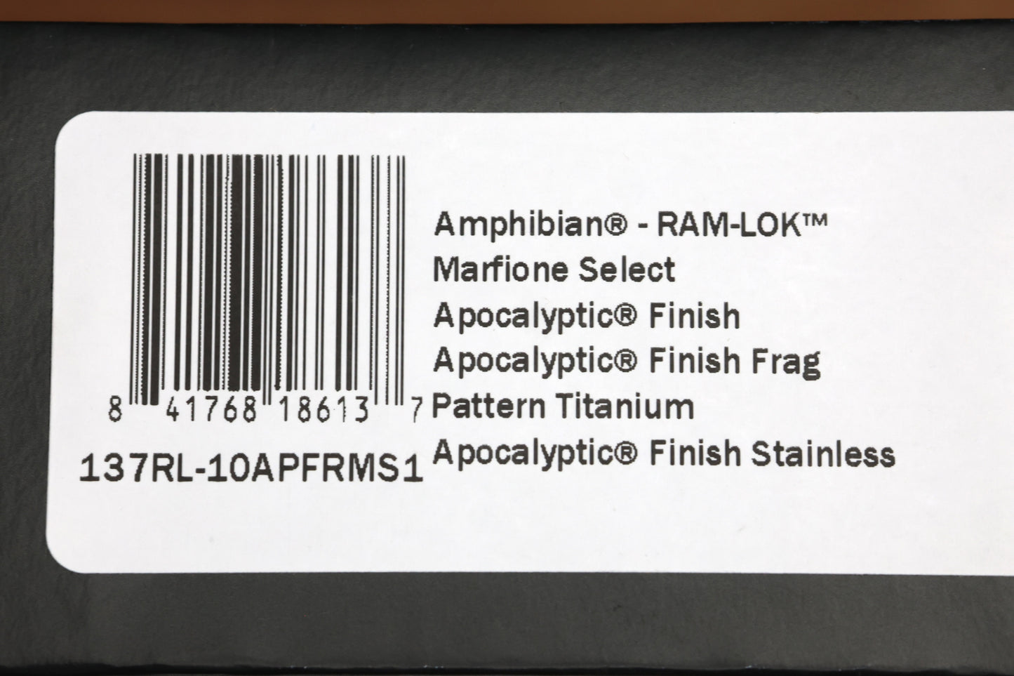 MICROTECH MARFIONE SELECT AMPHIBIAN RAM LOK FRAG TITANIUM HANDLES & APOCALYPTIC M390MK 137RL-10 APFRMS1