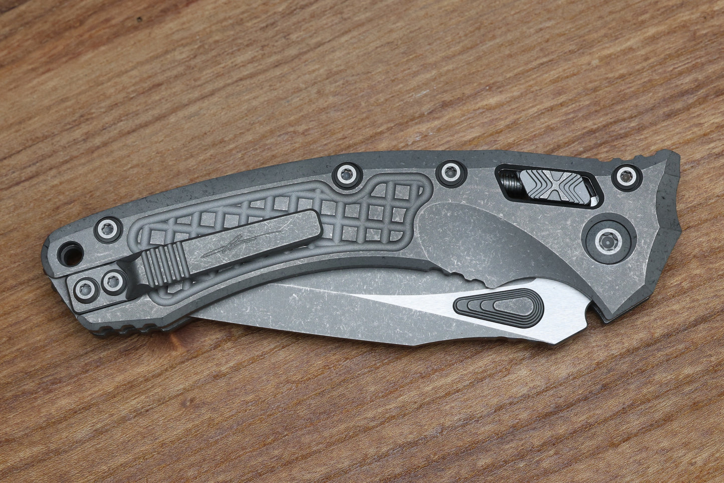 MICROTECH MARFIONE SELECT AMPHIBIAN RAM LOK FRAG TITANIUM HANDLES & APOCALYPTIC M390MK 137RL-10 APFRMS1