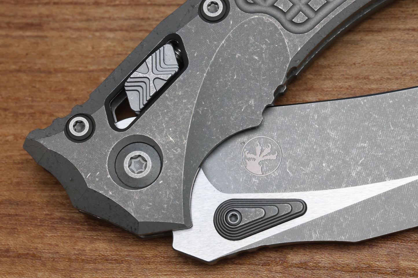 MICROTECH MARFIONE SELECT AMPHIBIAN RAM LOK FRAG TITANIUM HANDLES & APOCALYPTIC M390MK 137RL-10 APFRMS1
