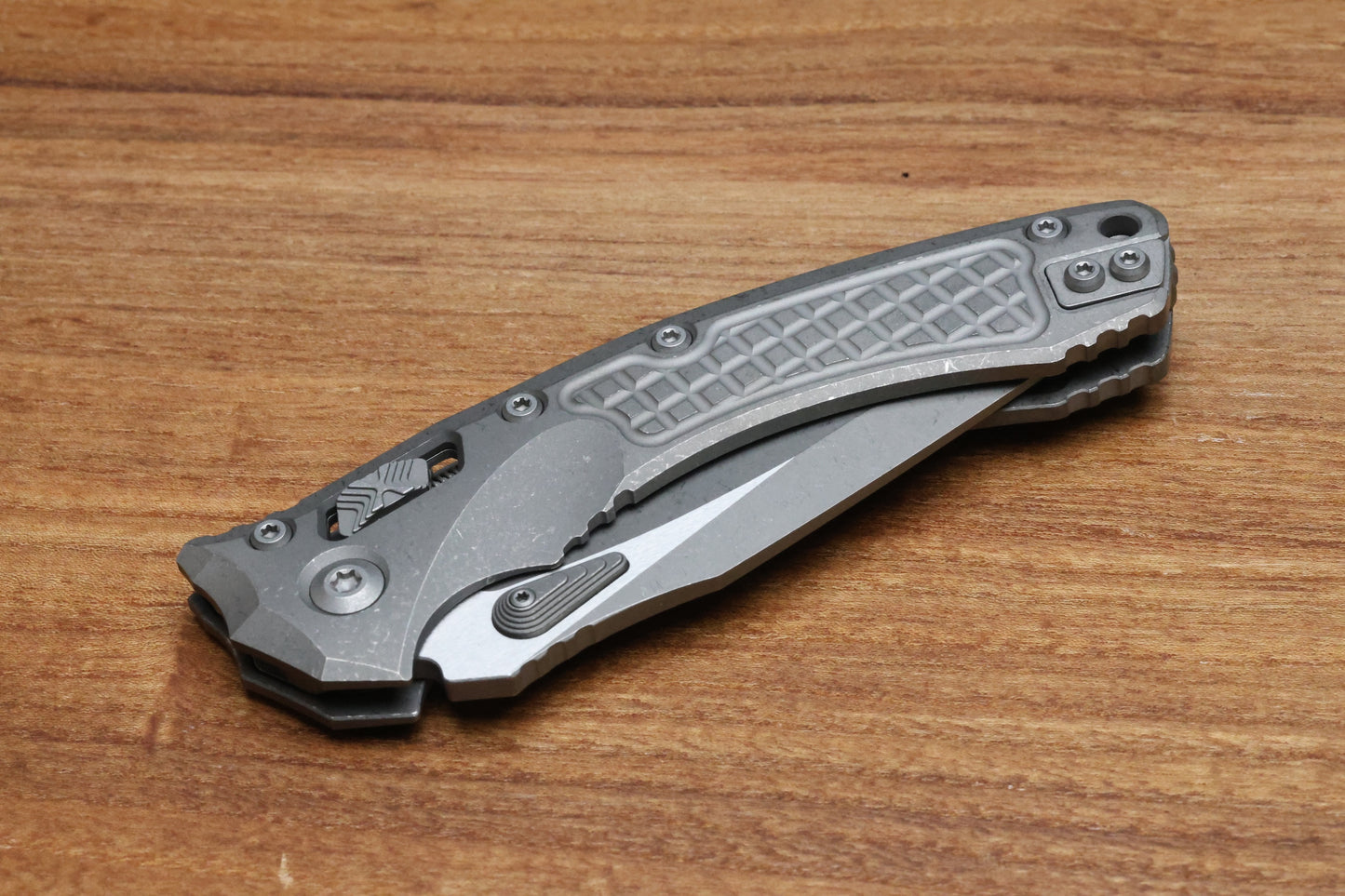 MICROTECH MARFIONE SELECT AMPHIBIAN RAM LOK FRAG TITANIUM HANDLES & APOCALYPTIC M390MK 137RL-10 APFRMS1