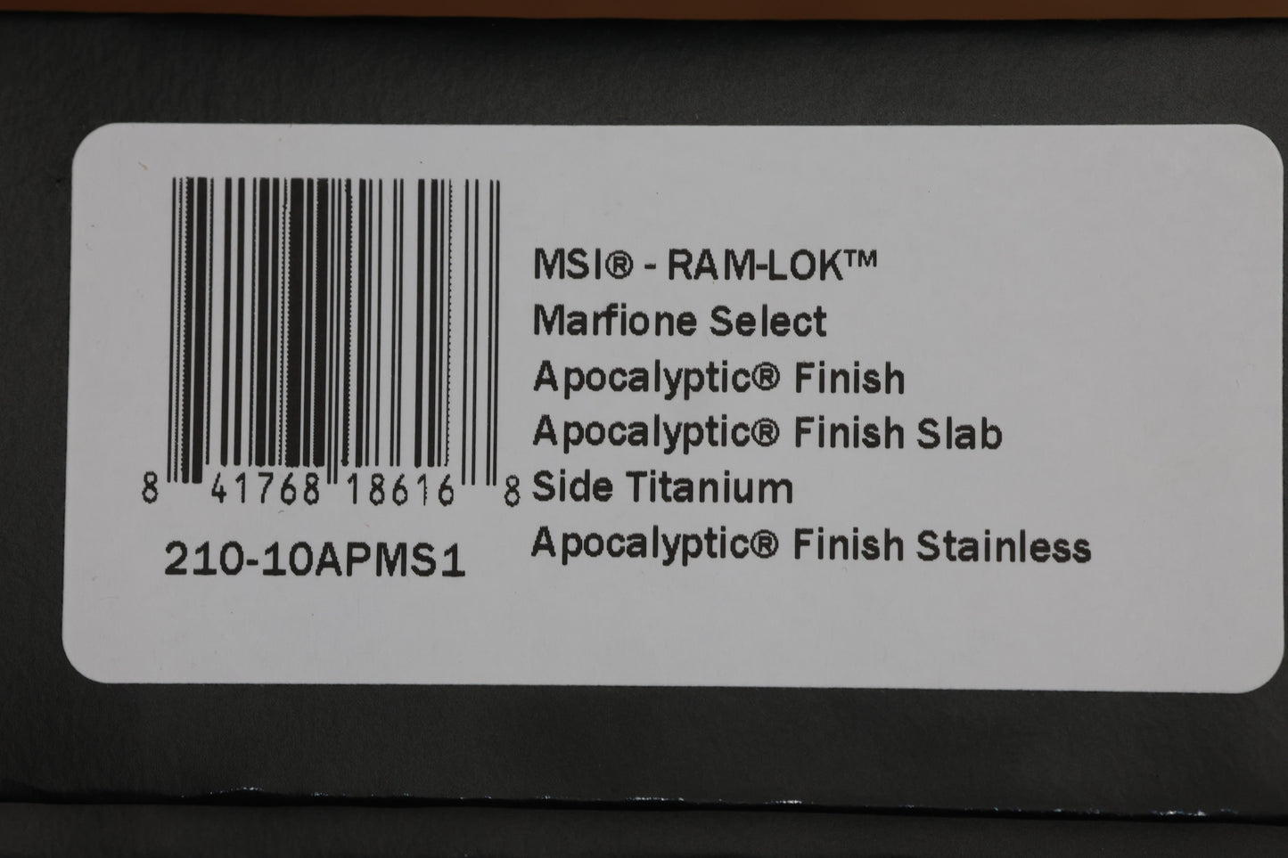 MICROTECH MARFIONE SELECT MSI RAM LOK TITANIUM HANDLES & APOCALYPTIC M390MK 210-10 APMS1