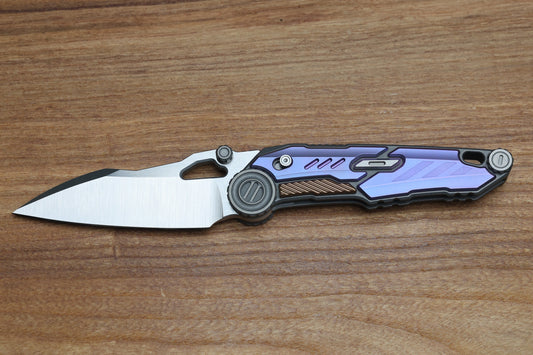 NOC KNIVES MTSS - STONEWASH/PURPLE/BRONZE ANODIZED TITANIUM HANDLE - VANAX BLADE