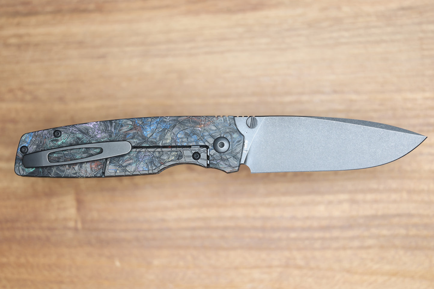 CUSTOM KNIFE FACTORY LEX CARBON FIBER RAINBOW M398 BLADE