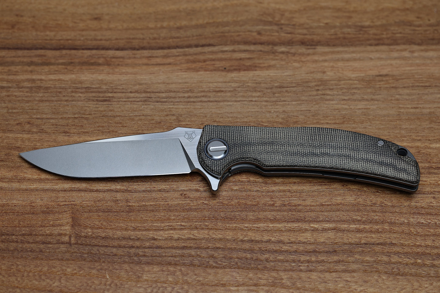 SHIROGOROV “LIMITED EDITION” RJ MARTIN DESIGN SOFT OVERKILL – M398 BLADE – GREEN CANVAS MICARTA HANDLE – RBS