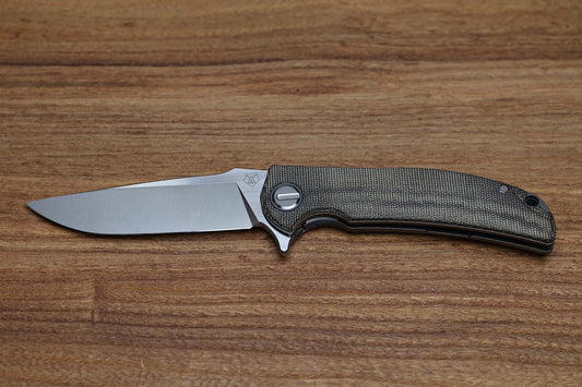 SHIROGOROV “LIMITED EDITION” RJ MARTIN DESIGN SOFT OVERKILL – M398 BLADE – GREEN CANVAS MICARTA HANDLE – RBS