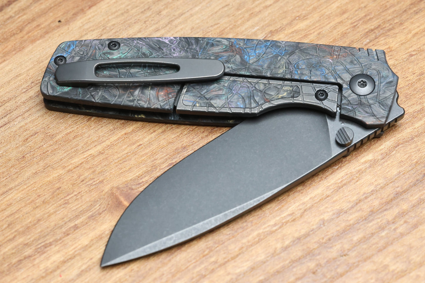 CUSTOM KNIFE FACTORY LEX CARBON FIBER RAINBOW M398 BLADE