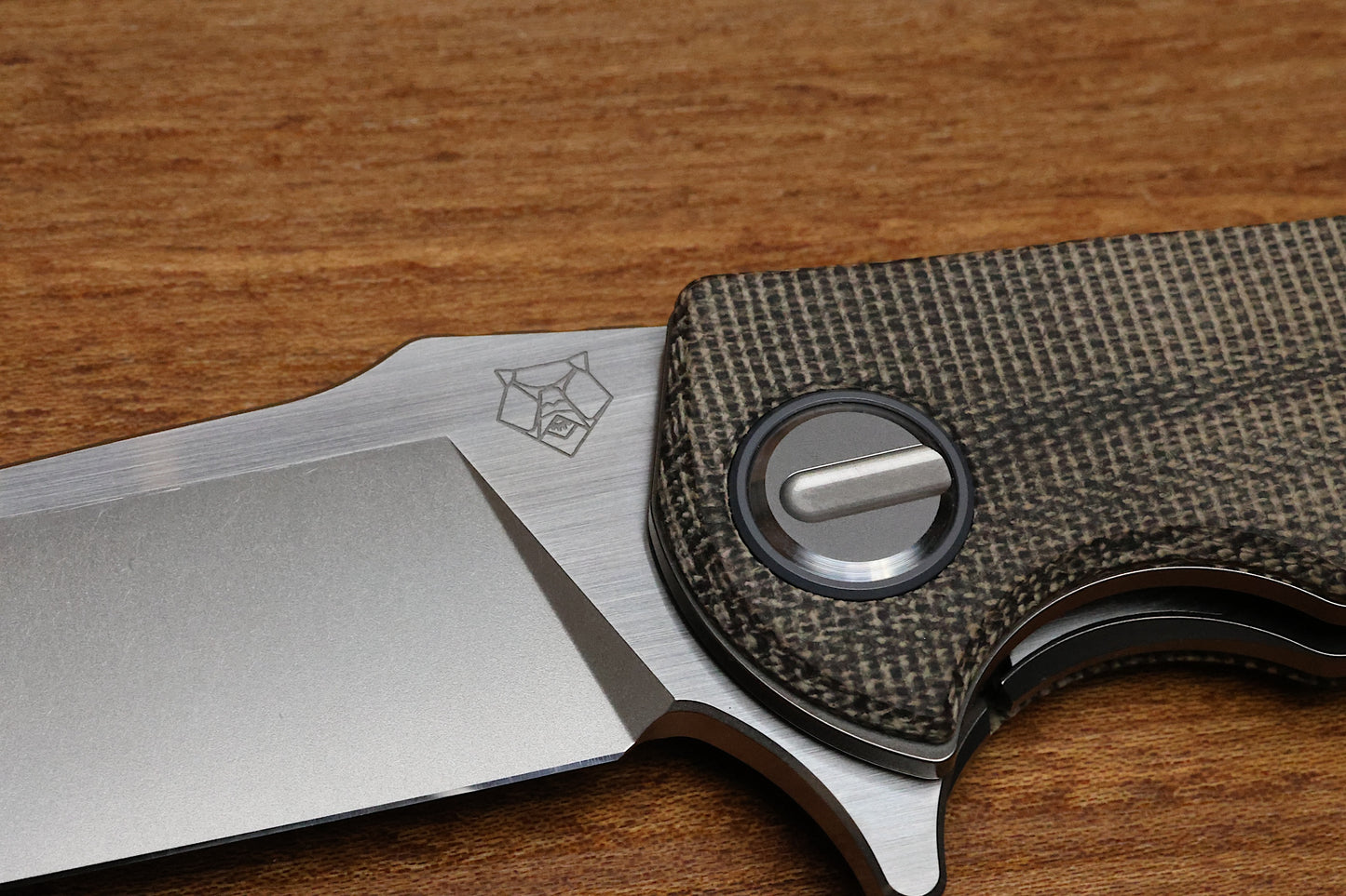 SHIROGOROV “LIMITED EDITION” RJ MARTIN DESIGN SOFT OVERKILL – M398 BLADE – GREEN CANVAS MICARTA HANDLE – RBS