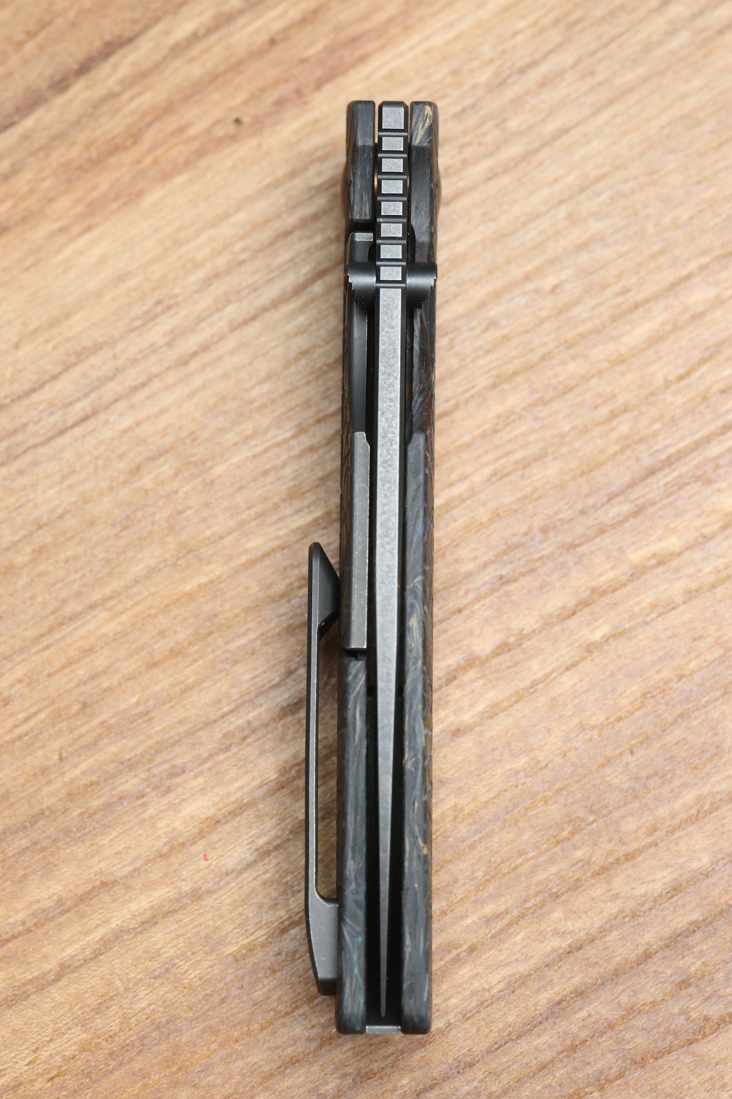 CUSTOM KNIFE FACTORY LEX CARBON FIBER RAINBOW M398 BLADE