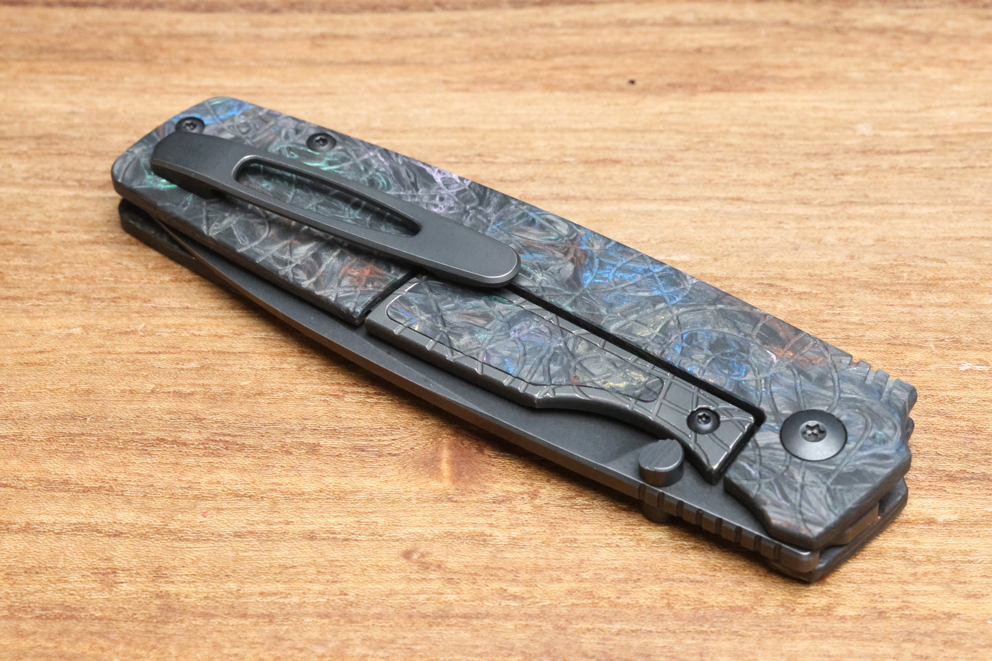 CUSTOM KNIFE FACTORY LEX CARBON FIBER RAINBOW M398 BLADE