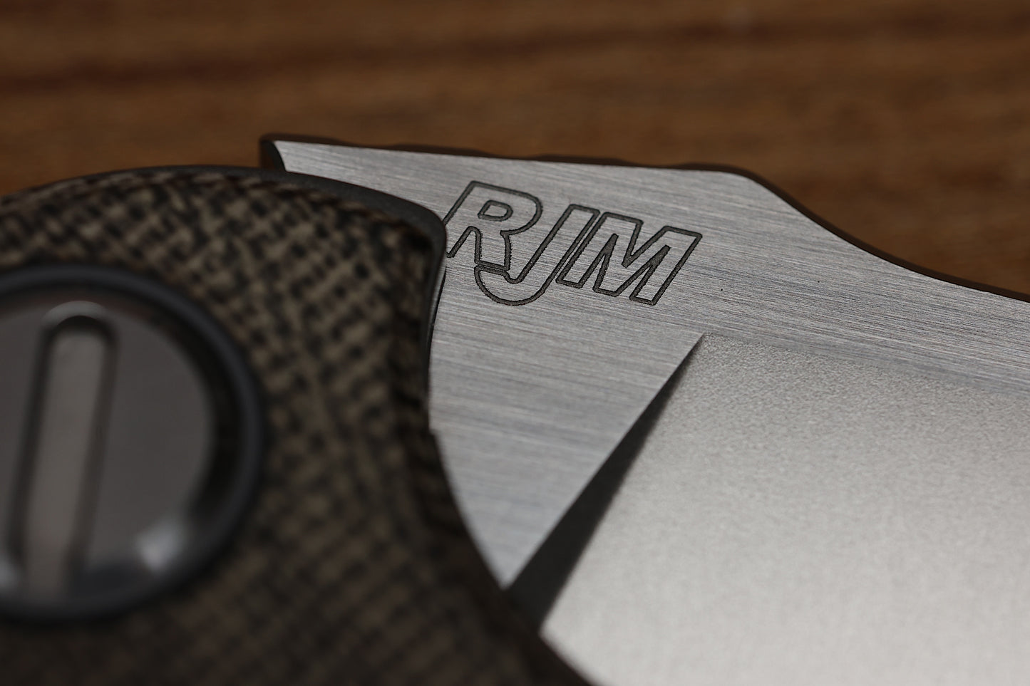 SHIROGOROV “LIMITED EDITION” RJ MARTIN DESIGN SOFT OVERKILL – M398 BLADE – GREEN CANVAS MICARTA HANDLE – RBS