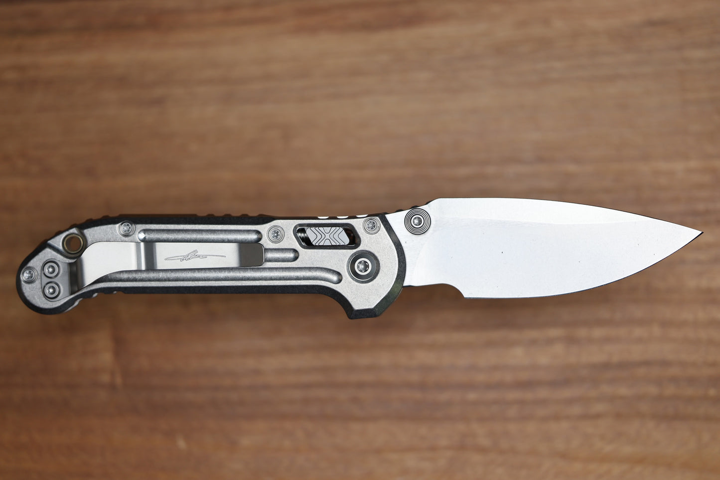 MICROTECH MARFIONE SELECT LUDT RAM-LOK W/ GROOVED TITANIUM HANDLES & BRONZE ACCENTS & STONEWASH DROP POINT 1135RLG-10MS1