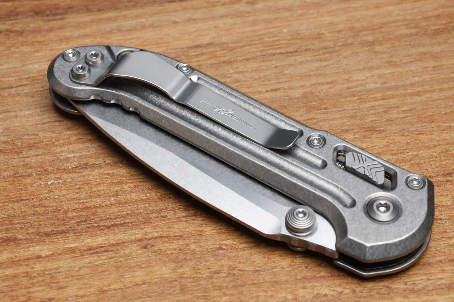 MICROTECH MARFIONE SELECT LUDT RAM-LOK W/ GROOVED TITANIUM HANDLES & BRONZE ACCENTS & STONEWASH DROP POINT 1135RLG-10MS1