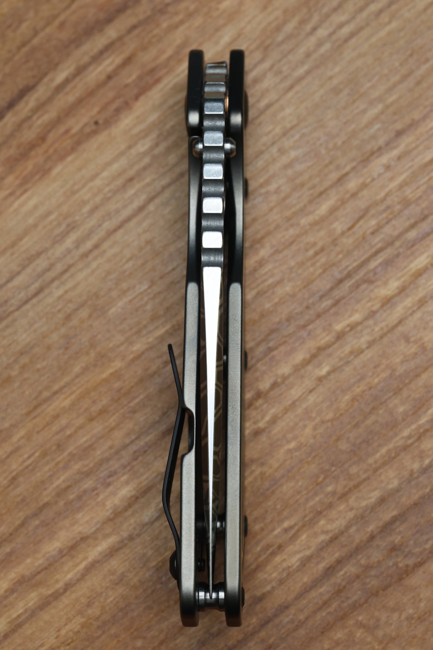 STRIDER KNIVES SMF KRYPTEK CAMO MAGNACUT BLADE, DARK BRONZE TITANIUM TOP, DARK BRONZE TITANIUM FRAME