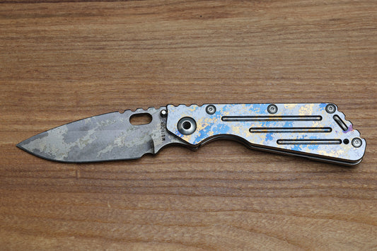 STRIDER KNIVES/ BLACKSIDE CUSTOM SPECIAL LIMITED RUN-COLLABORATION SMF MODEL, DIGICAM MAGNACUT BLADE, DIGICAM TITANIUM TOP AND FRAME