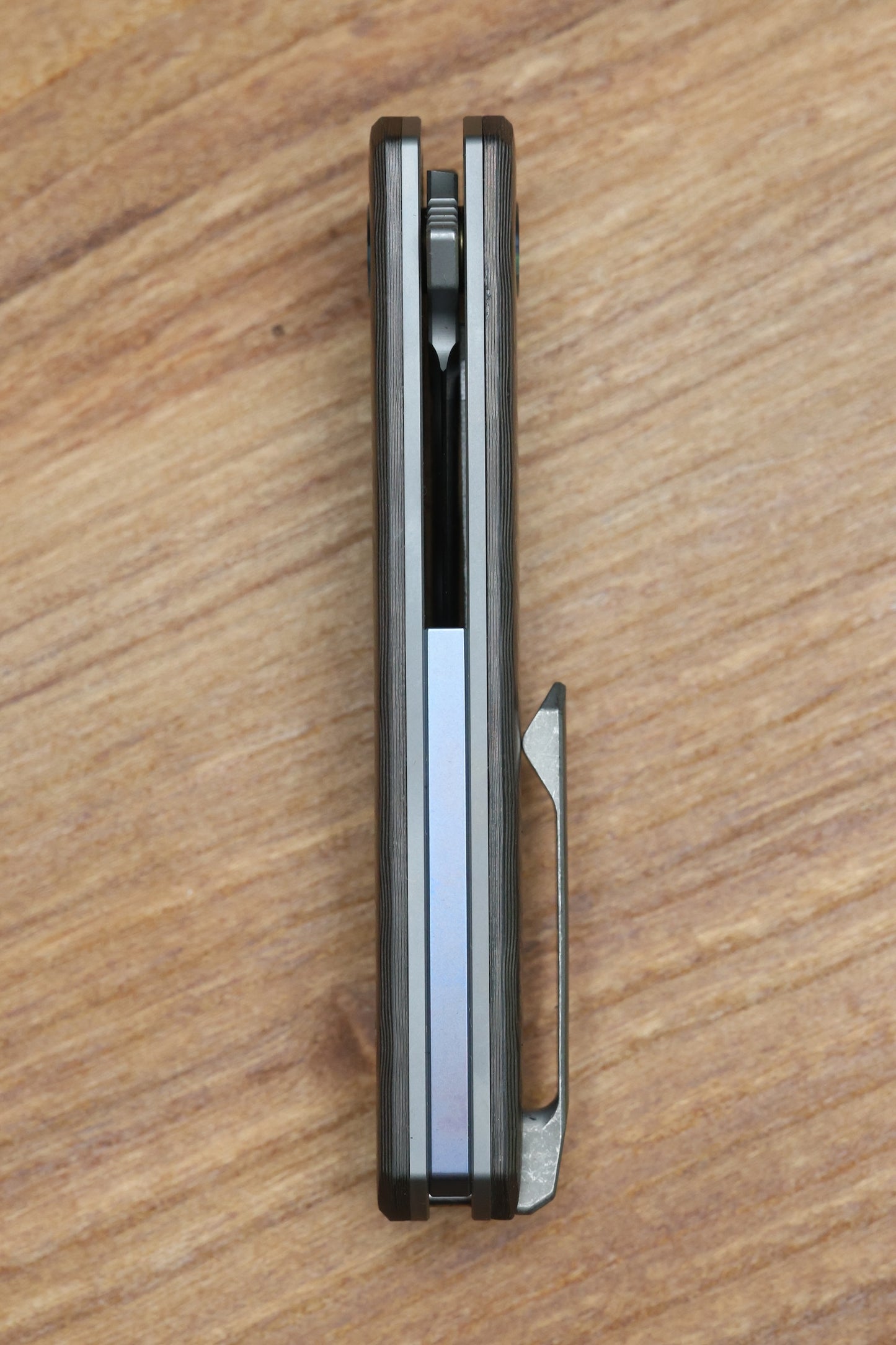 MECHFORCE KNIVES OESER NEBO V2 COPPER FLOW CARBON FIBER HANDLES & ELMAX