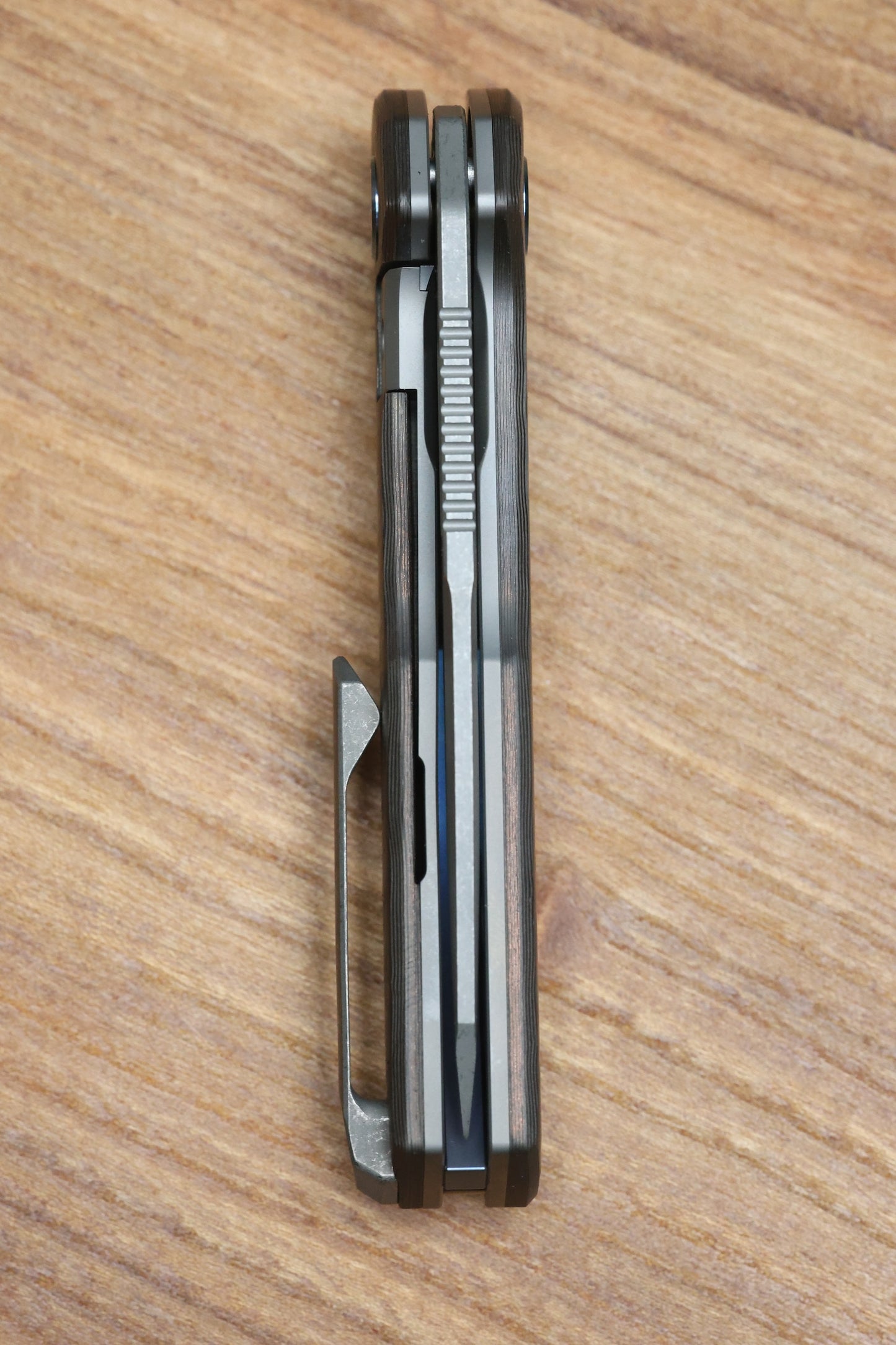 MECHFORCE KNIVES OESER NEBO V2 COPPER FLOW CARBON FIBER HANDLES & ELMAX