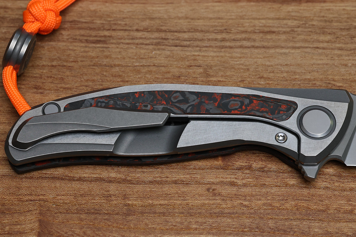 SHIROGOROV HATI HALLOWEEN EDITION – M390 BLADE – TITANIUM/ORANGE TECHNOCARBO W/ LUMINOFOR HANDLE – MRBS