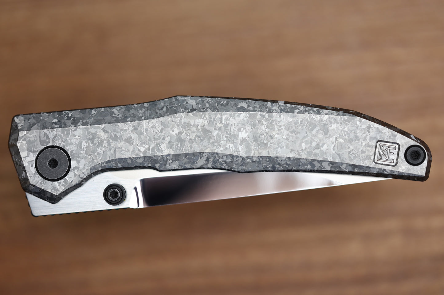CUSTOM KNIFE FACTORY TNT CRYSTAL TITANIUM HANDLES M398 BLADE