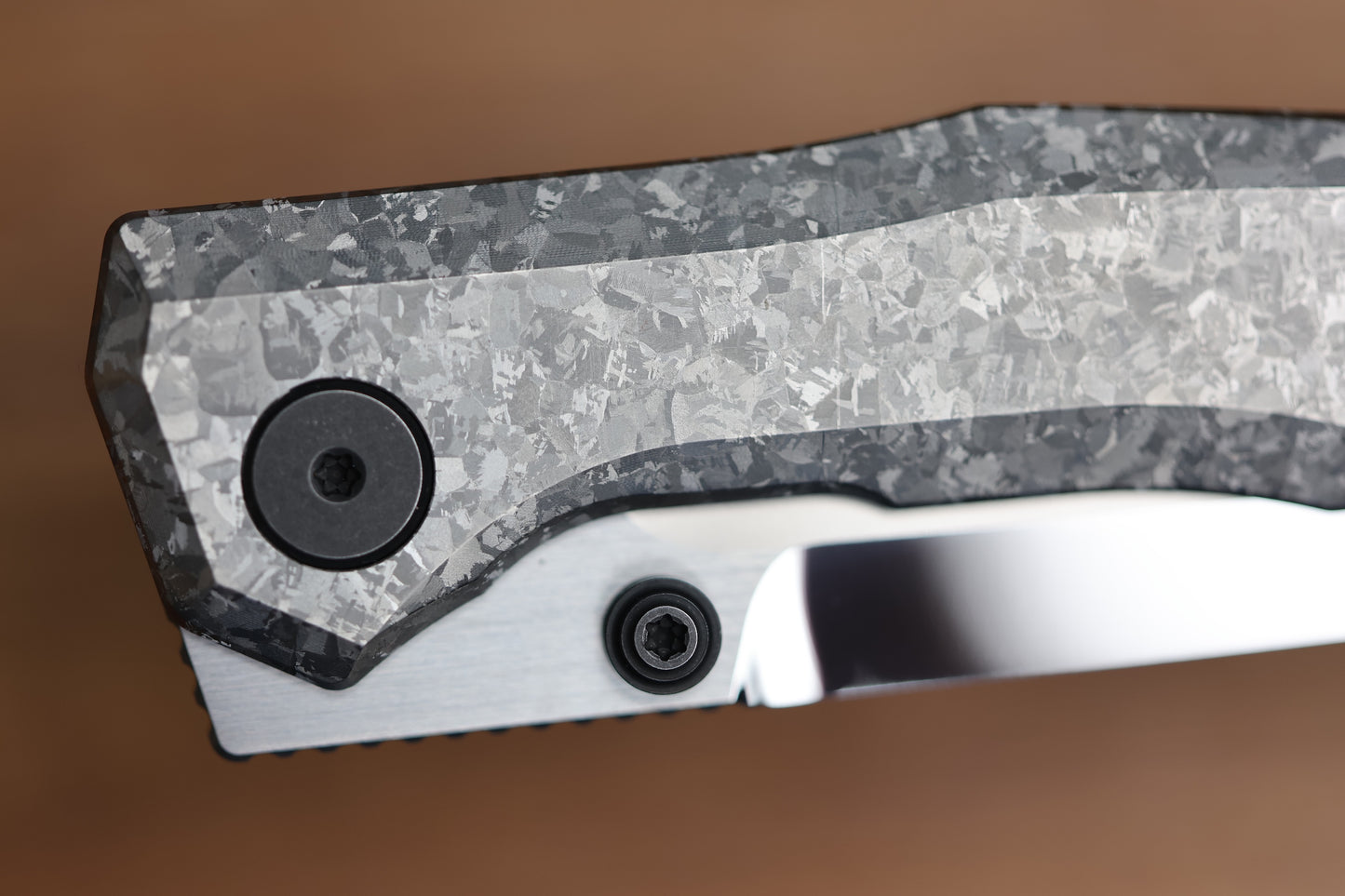 CUSTOM KNIFE FACTORY TNT CRYSTAL TITANIUM HANDLES M398 BLADE