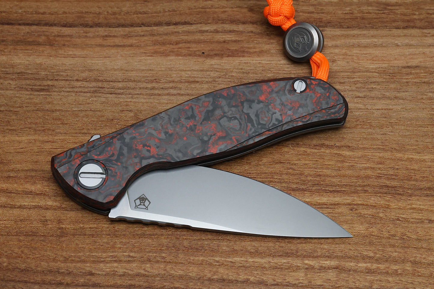 SHIROGOROV HATI HALLOWEEN EDITION – M390 BLADE – TITANIUM/ORANGE TECHNOCARBO W/ LUMINOFOR HANDLE – MRBS