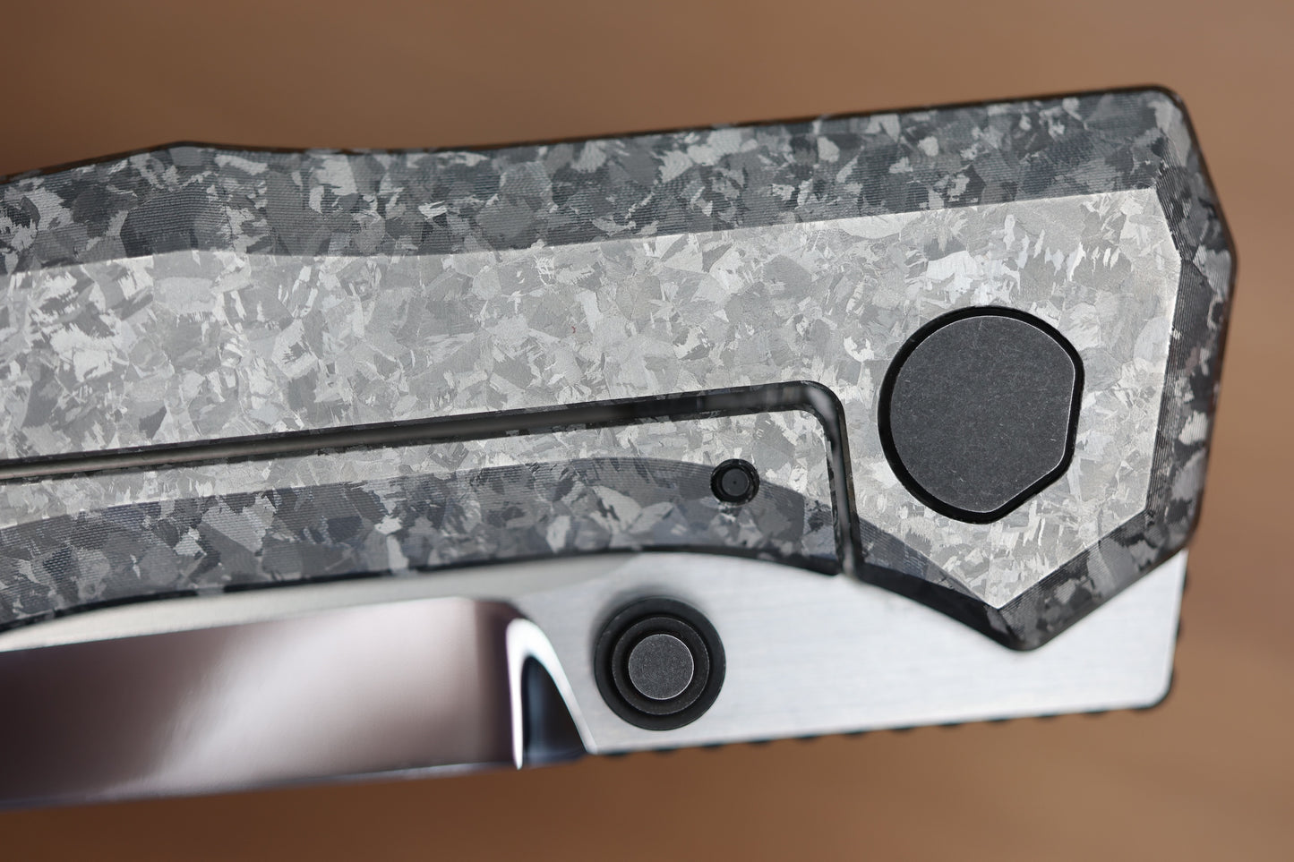 CUSTOM KNIFE FACTORY TNT CRYSTAL TITANIUM HANDLES M398 BLADE