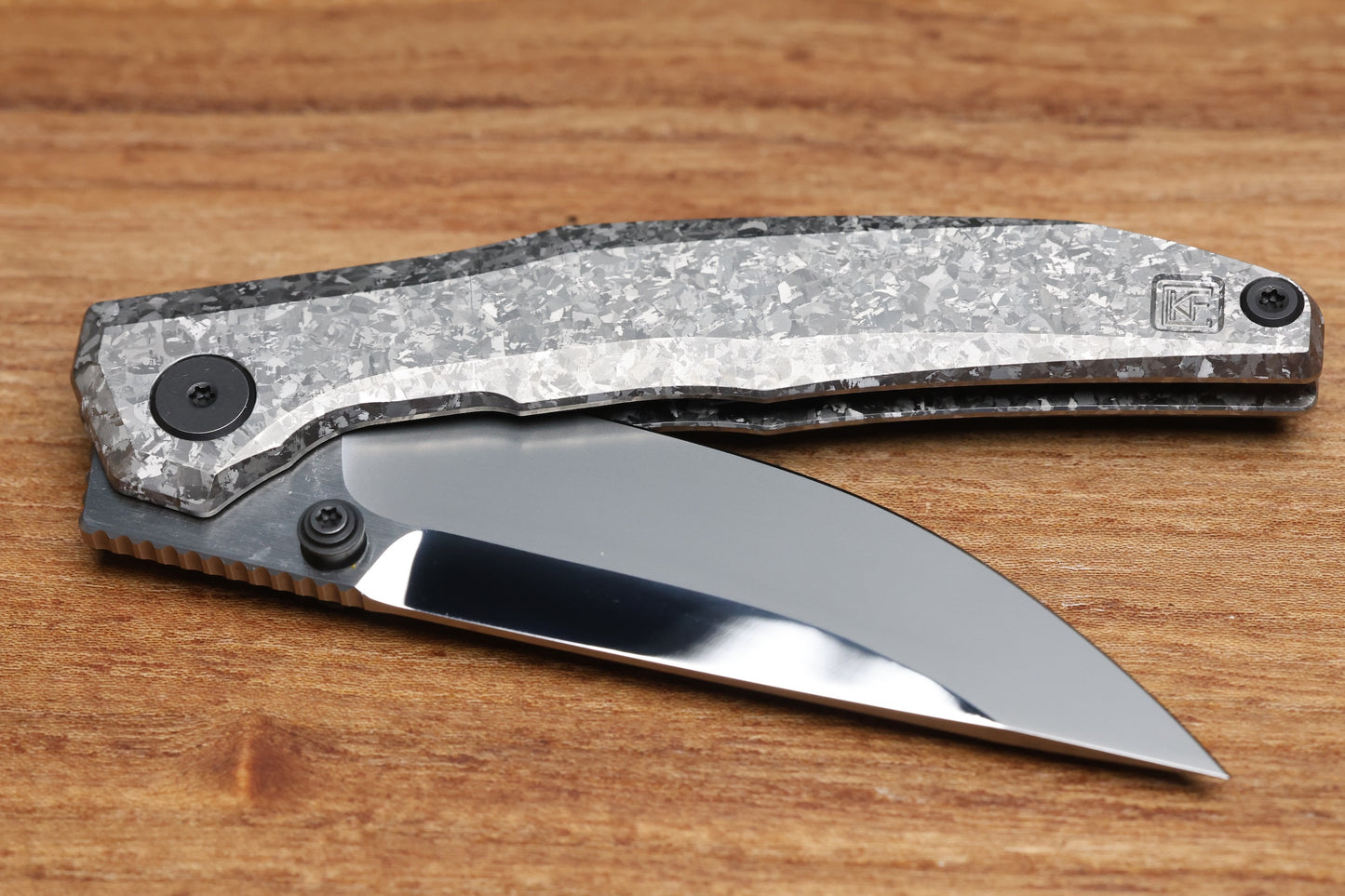 CUSTOM KNIFE FACTORY TNT CRYSTAL TITANIUM HANDLES M398 BLADE