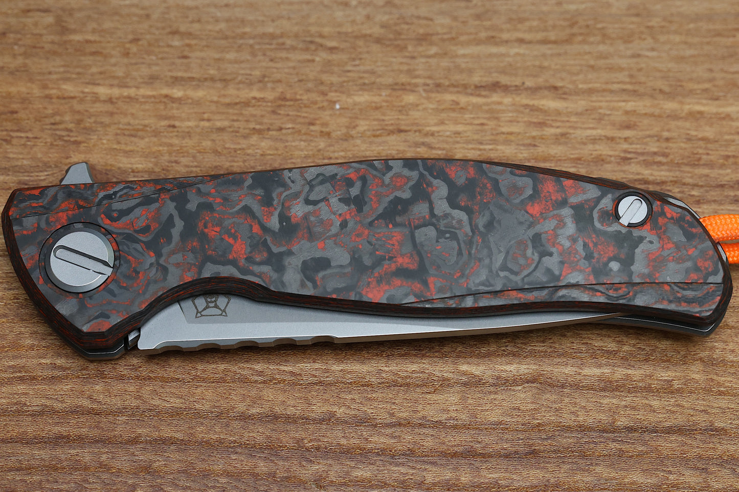 SHIROGOROV HATI HALLOWEEN EDITION – M390 BLADE – TITANIUM/ORANGE TECHNOCARBO W/ LUMINOFOR HANDLE – MRBS