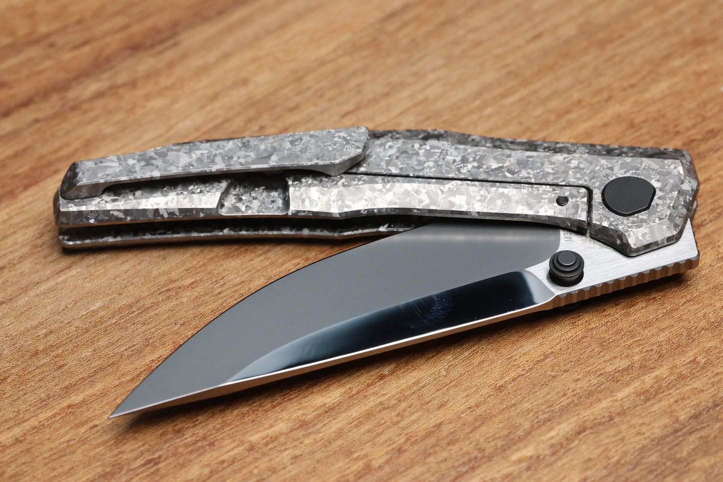 CUSTOM KNIFE FACTORY TNT CRYSTAL TITANIUM HANDLES M398 BLADE