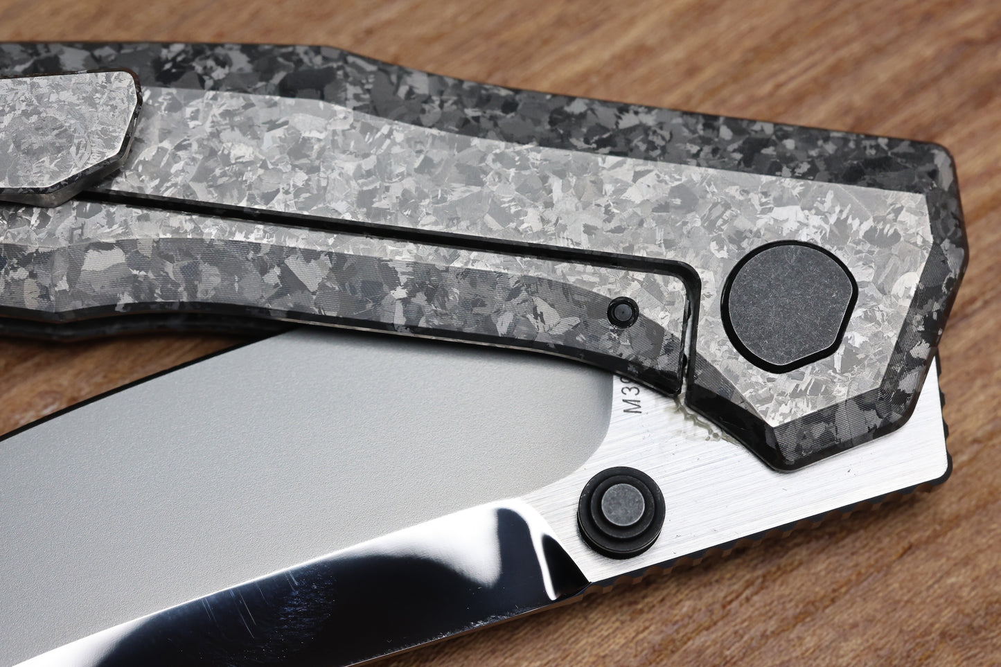 CUSTOM KNIFE FACTORY TNT CRYSTAL TITANIUM HANDLES M398 BLADE