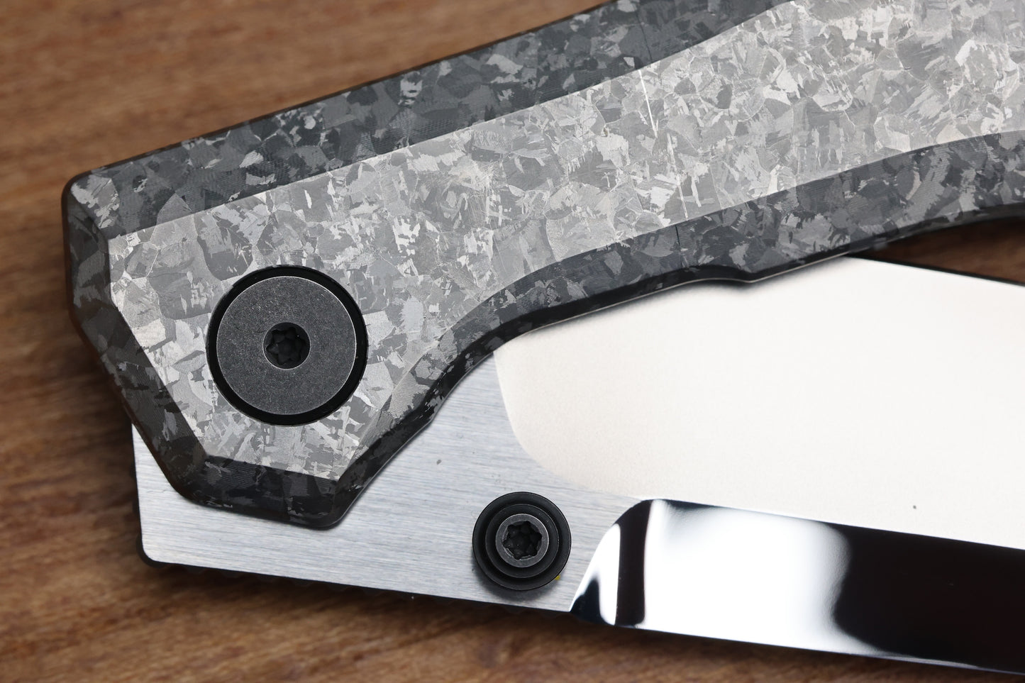 CUSTOM KNIFE FACTORY TNT CRYSTAL TITANIUM HANDLES M398 BLADE