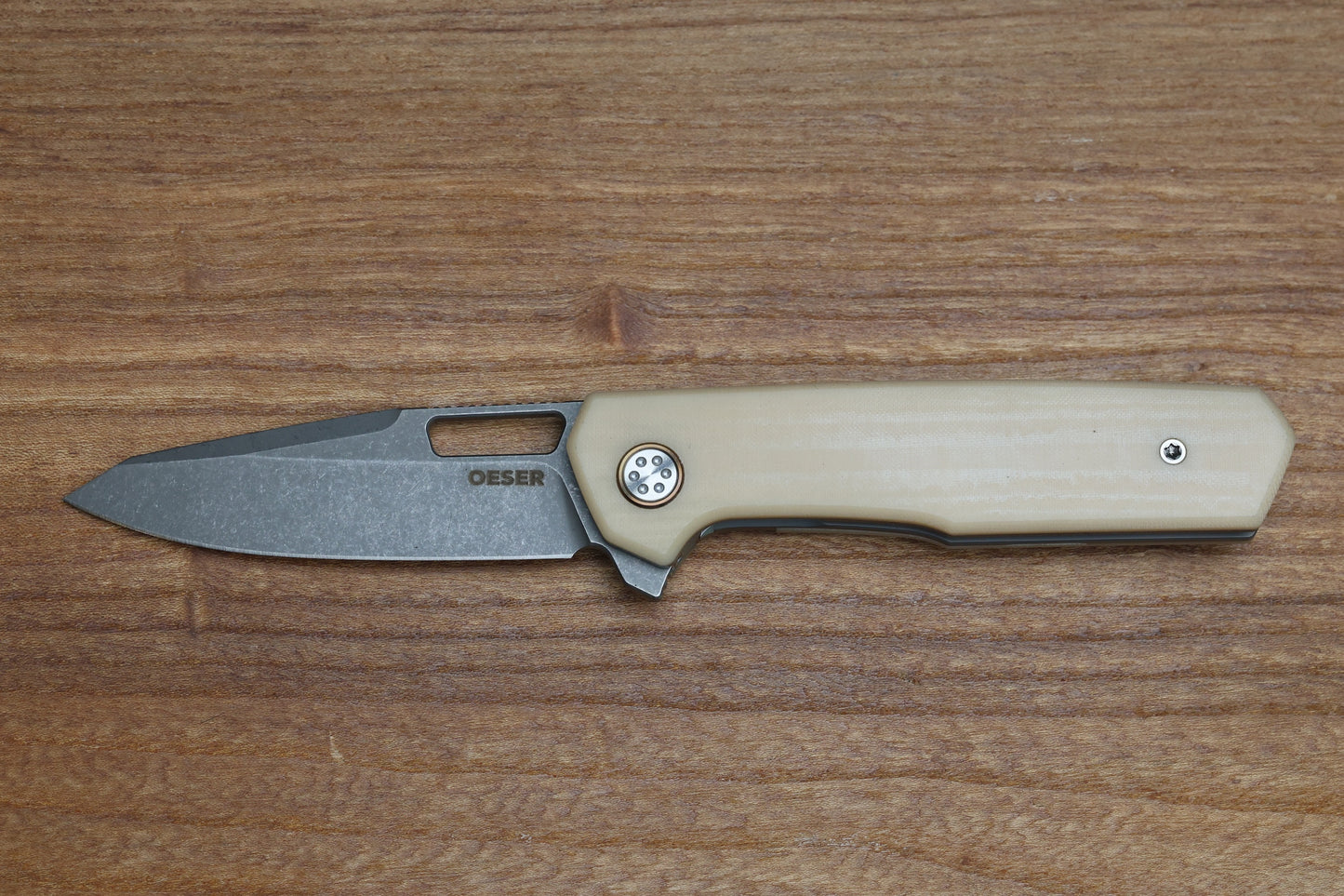 MECHFORCE KNIVES OESER NEBO V2 LINEN MICARTA HANDLES & ELMAX