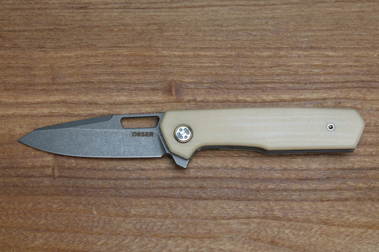 MECHFORCE KNIVES OESER NEBO V2 LINEN MICARTA HANDLES & ELMAX