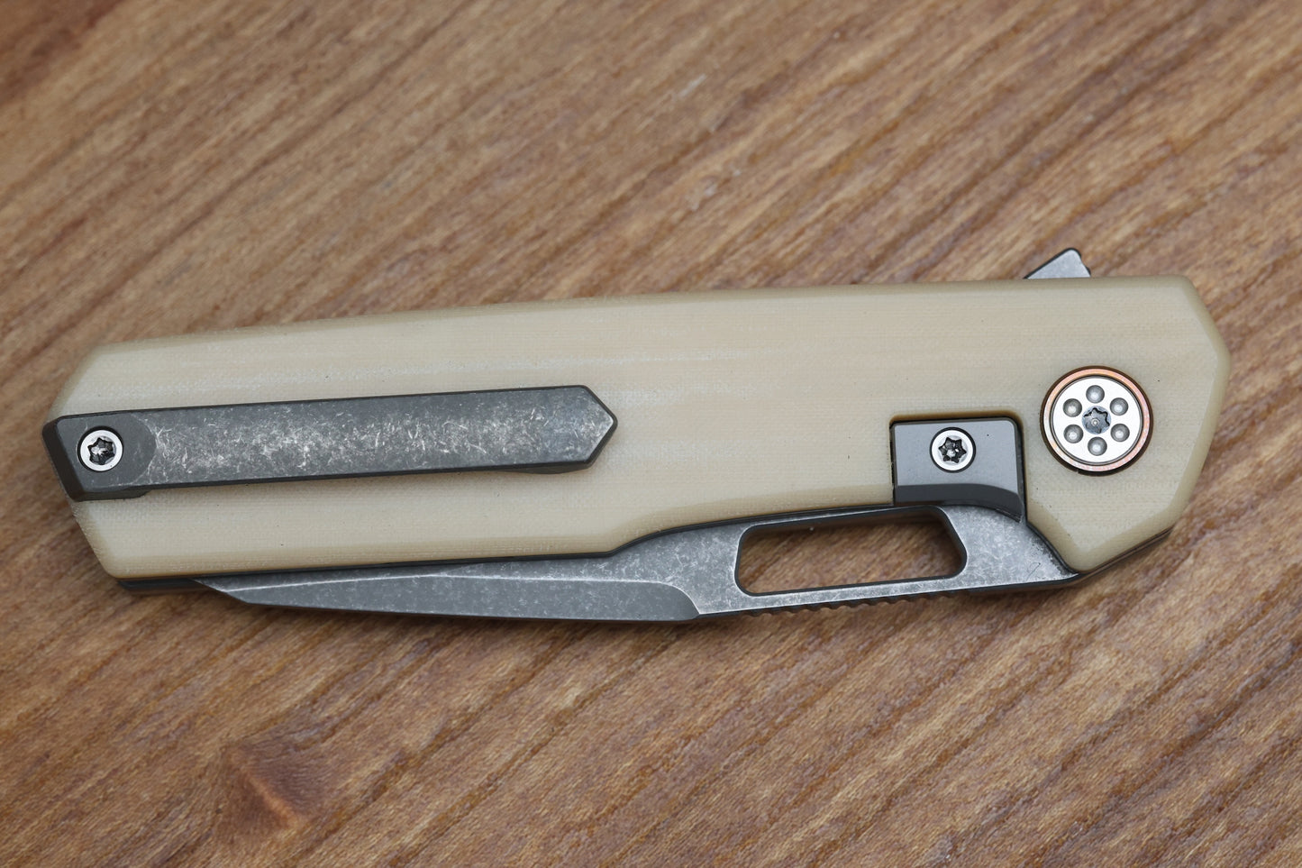 MECHFORCE KNIVES OESER NEBO V2 LINEN MICARTA HANDLES & ELMAX