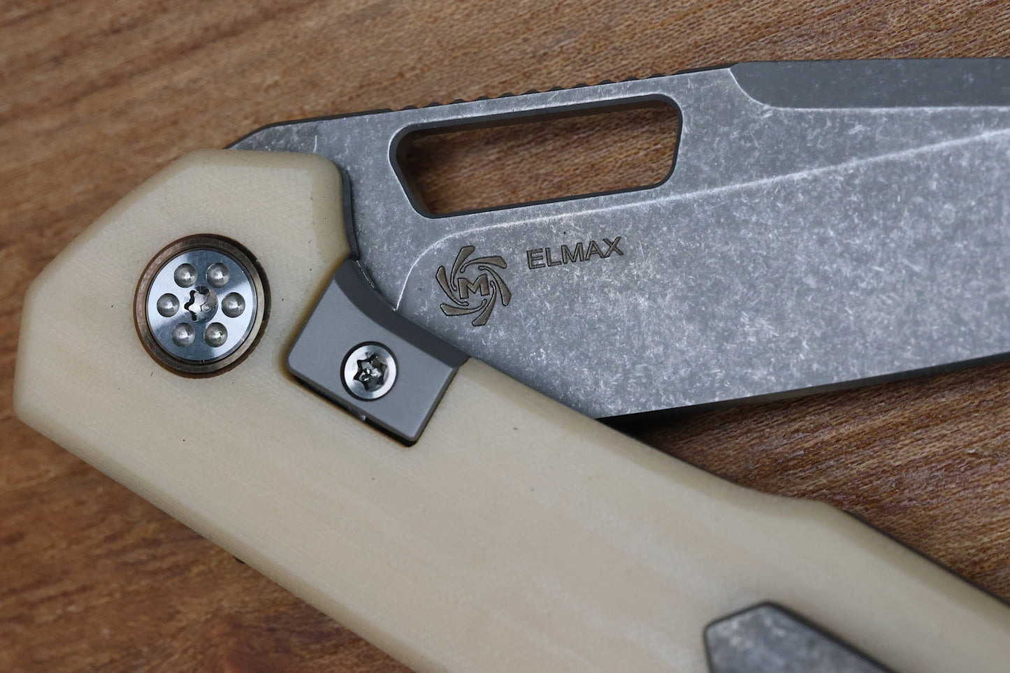 MECHFORCE KNIVES OESER NEBO V2 LINEN MICARTA HANDLES & ELMAX