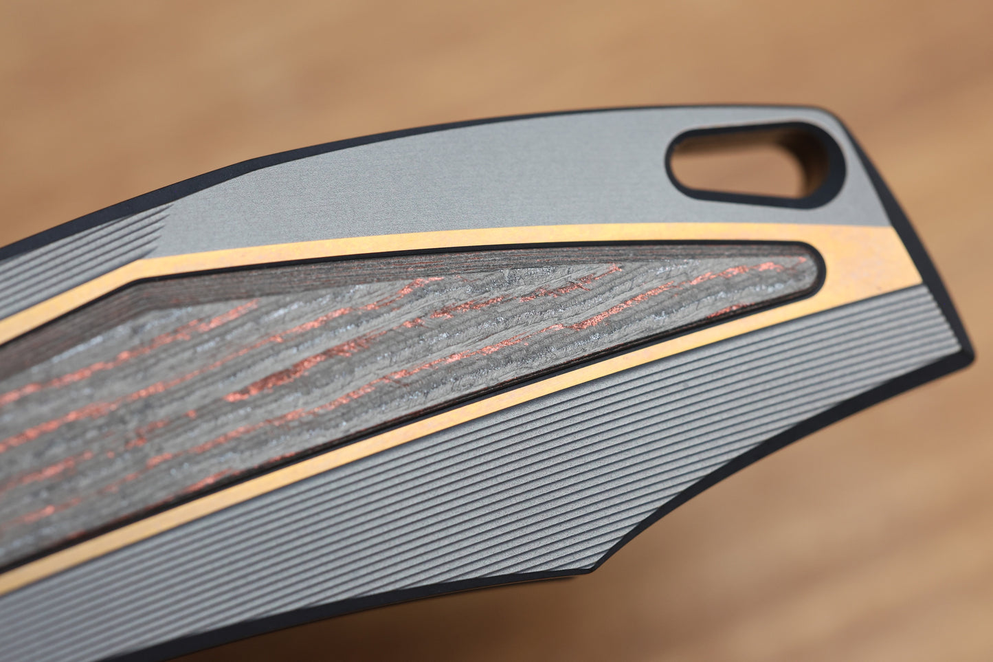 SHIROGOROV KNIVES MOLTEN KMP (RKMP) - S90V BLADE - TITANIUM/LAVA & ASH CARBOTI HANDLE - SRRBS (CHARLES MARLOWE DESIGN)
