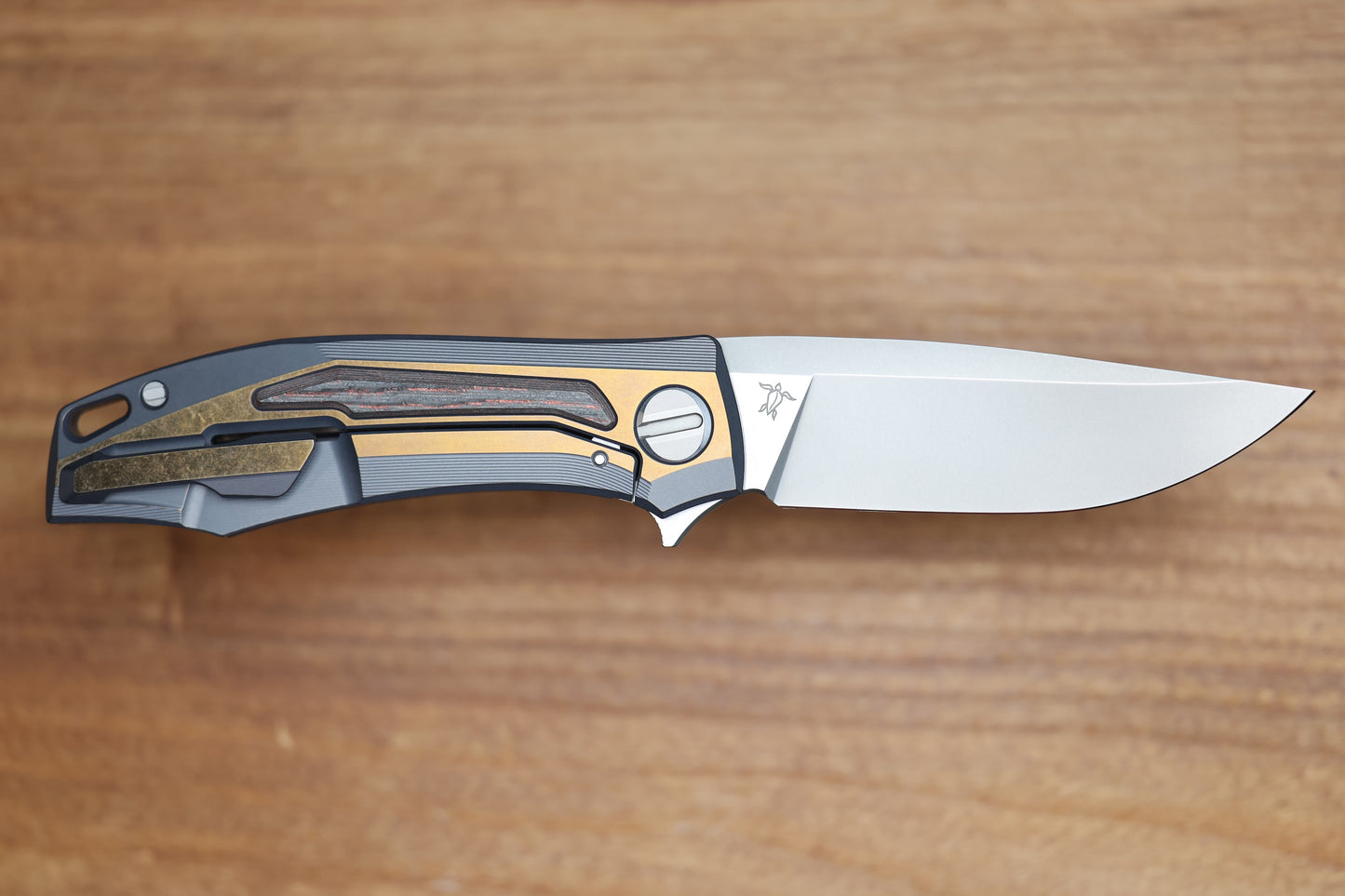 SHIROGOROV KNIVES MOLTEN KMP (RKMP) - S90V BLADE - TITANIUM/LAVA & ASH CARBOTI HANDLE - SRRBS (CHARLES MARLOWE DESIGN)